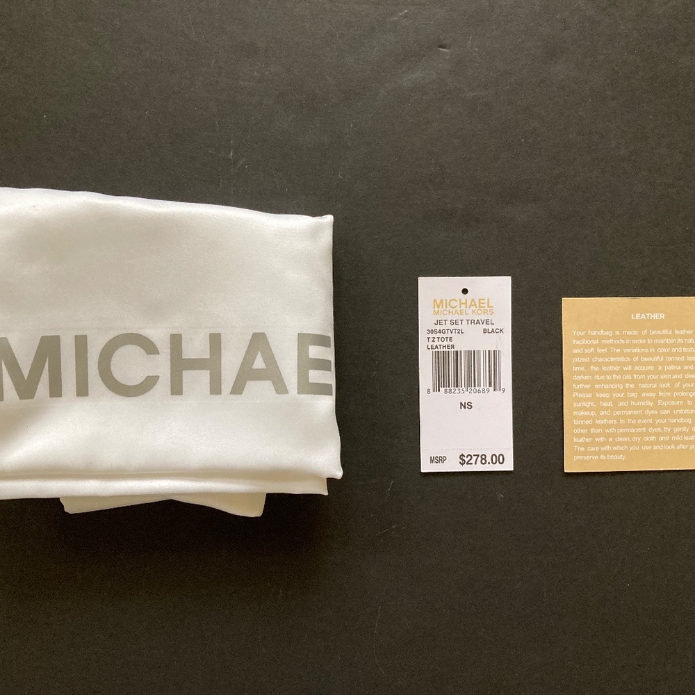 Michael Kors Black Saffiano Leather Large Jet Set Travel TZ Tote/30S4GTVT2L/NEW! - Picture 14 of 15